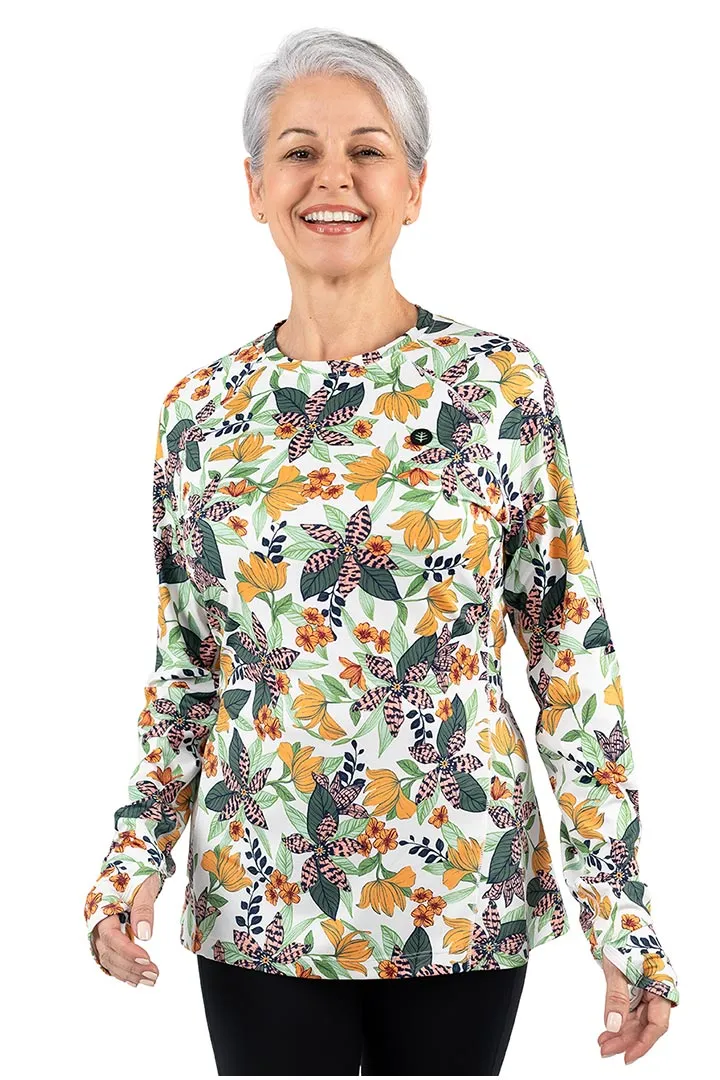 Women's Devi Long Sleeve Fitness T-Shirt  |  Apricot Crush Floral Paradise