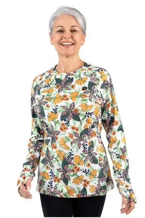 Women's Devi Long Sleeve Fitness T-Shirt  |  Apricot Crush Floral Paradise