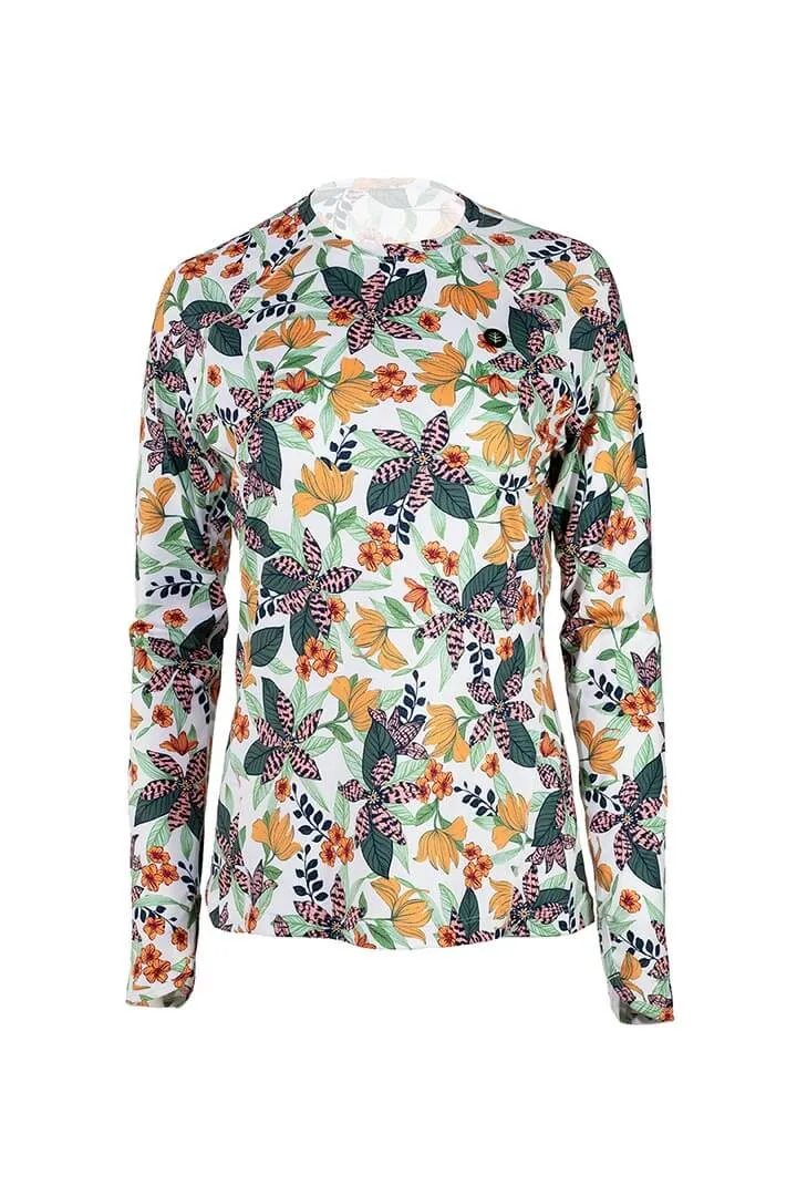 Women's Devi Long Sleeve Fitness T-Shirt  |  Apricot Crush Floral Paradise