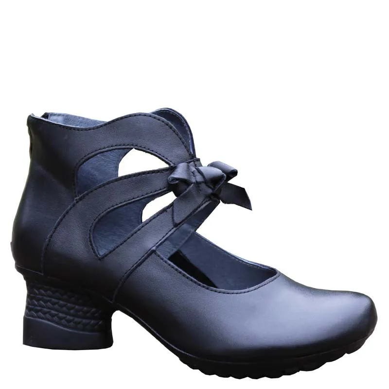 Women's Leather Retro Elegant Chunky Shoes| Gift Shoes