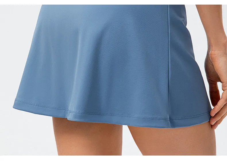 Women's Skirts Solid Tennis Golf Netball Skort Fitness Shorts Athletic Running Gym Sport Skorts Pocket Mini Skirts